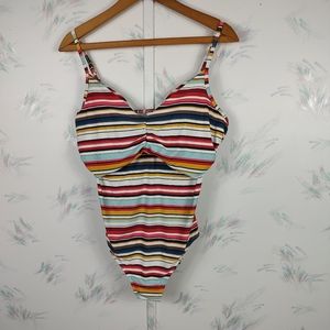 Anne Cole Striped One Piece Swimsuit